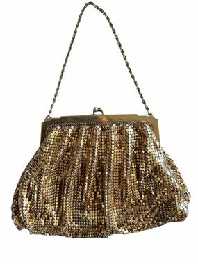 🌟Whiting & Davis Vintage Gold Mesh Evening Clutch with Chain